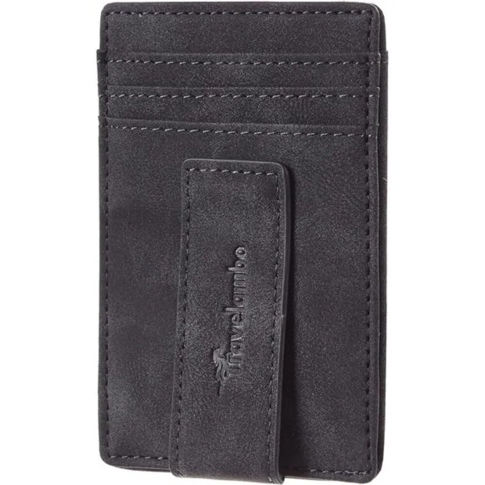 Mens Slim Wallet RFID Money Clip Front Pocket Leather Card Holder Minimalist